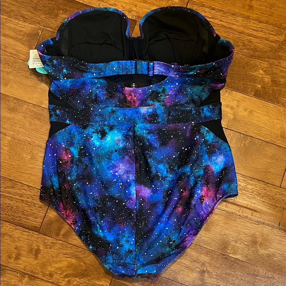 Torrid Vixen Galaxy Print One-Piece Swimsuit - Blue/Purple- no straps - Picture 5 of 7
